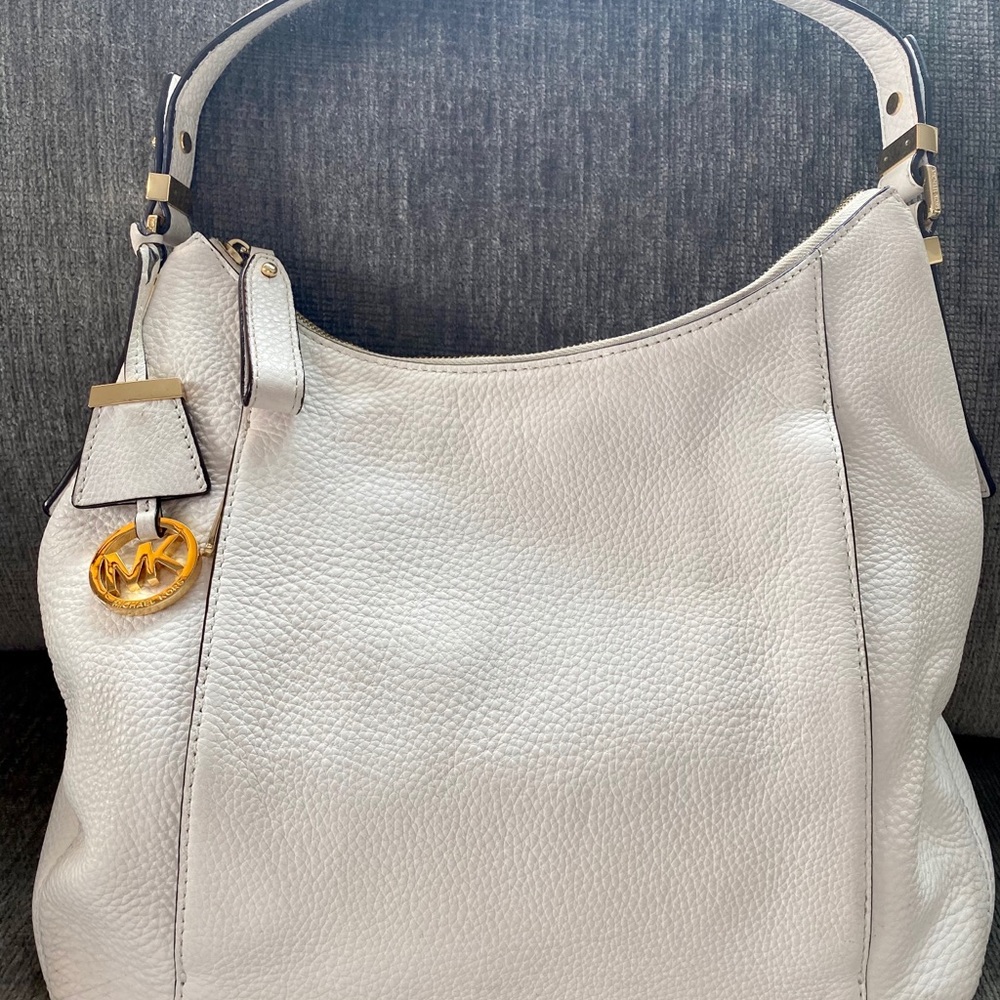White Leather Michael Kors Shoulder Bag